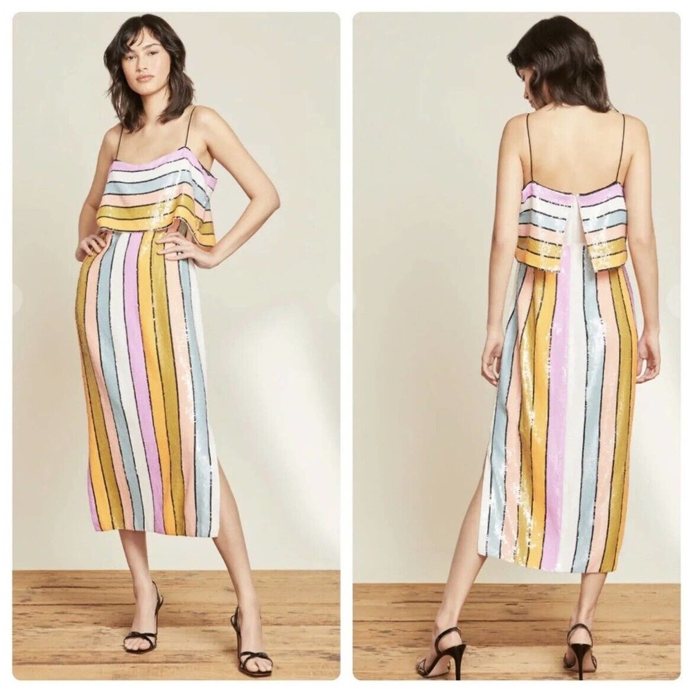 Veronica Beard Ivanna Colorful Sequin Midi Dress